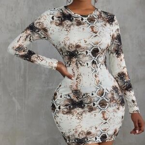 Snakeskin bodycon dress